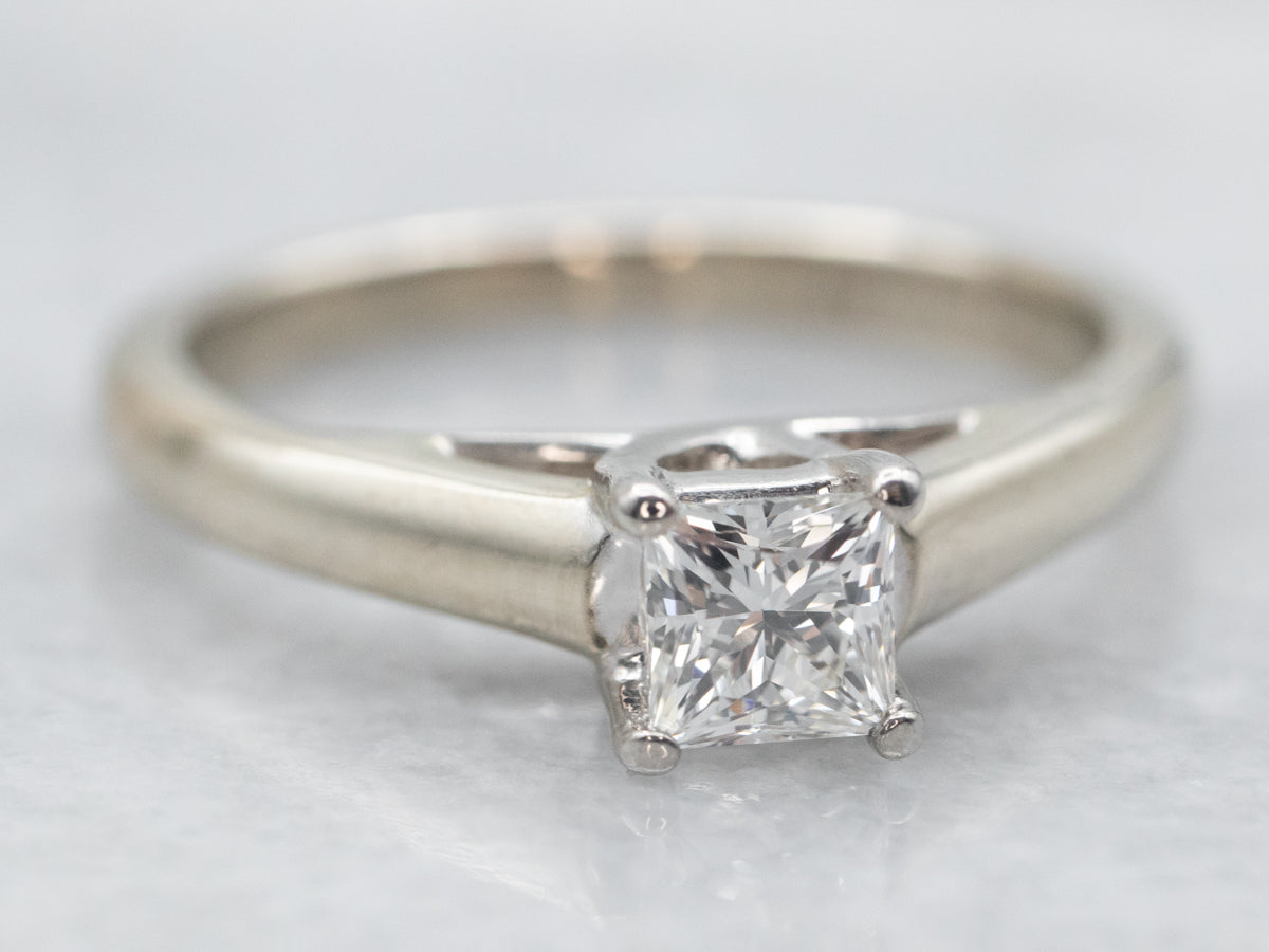 Modern Princess Cut Diamond Solitaire Engagement Ring