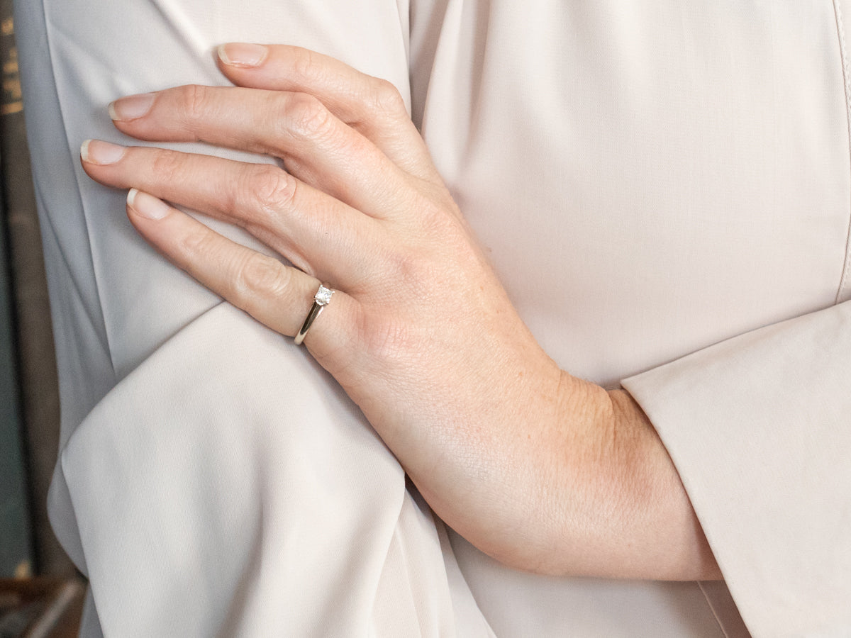 Modern Princess Cut Diamond Solitaire Engagement Ring