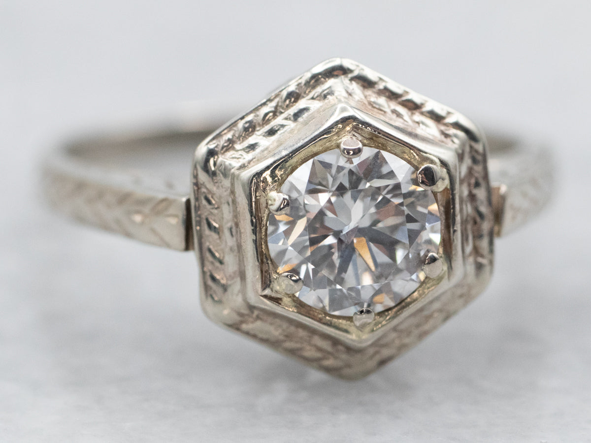 White Gold Diamond Solitaire Engagement Ring