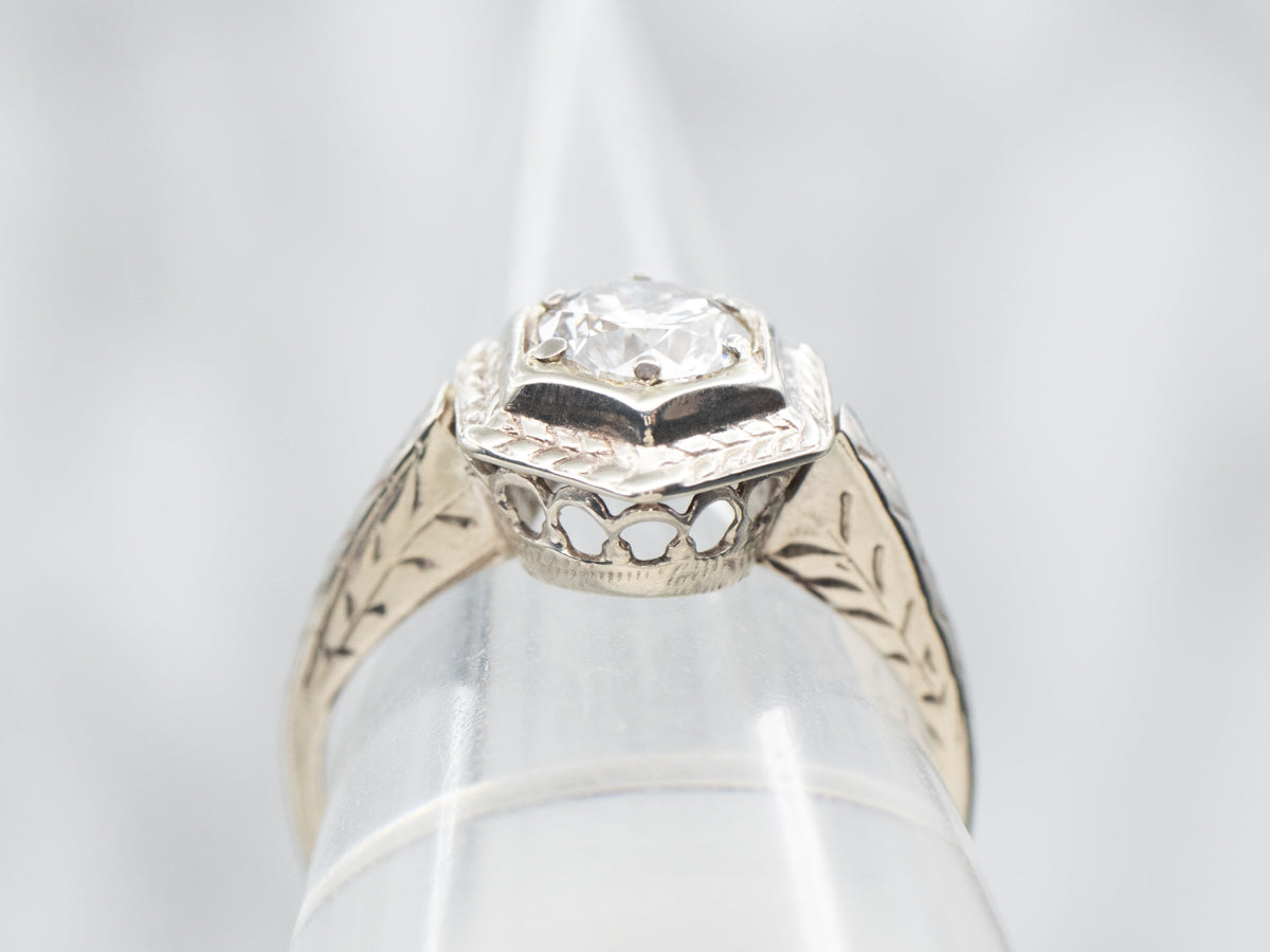 White Gold Diamond Solitaire Engagement Ring