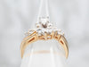 Yellow Gold Diamond Bypass Ring with Diamond Accents