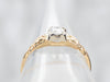 Yellow and White Gold Diamond Solitaire Engagement Ring