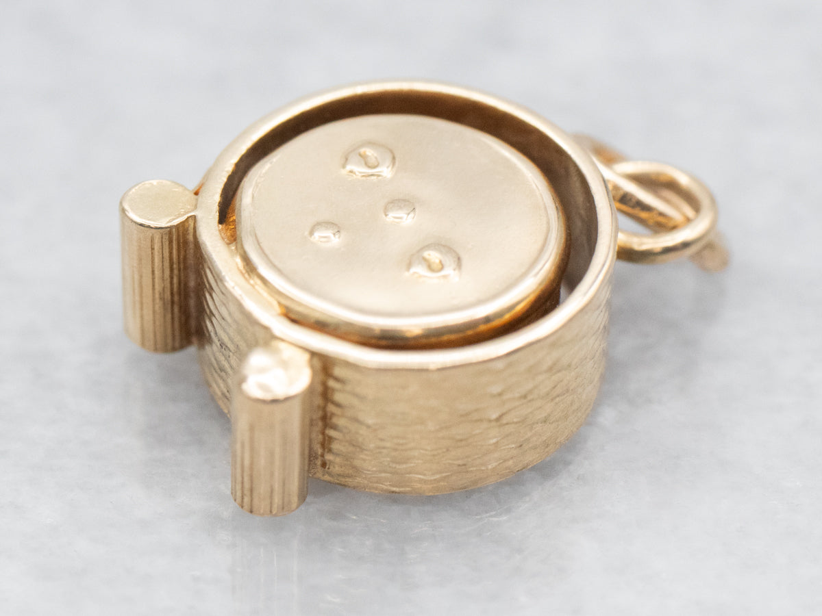 Vintage Gold Alarm Clock Charm