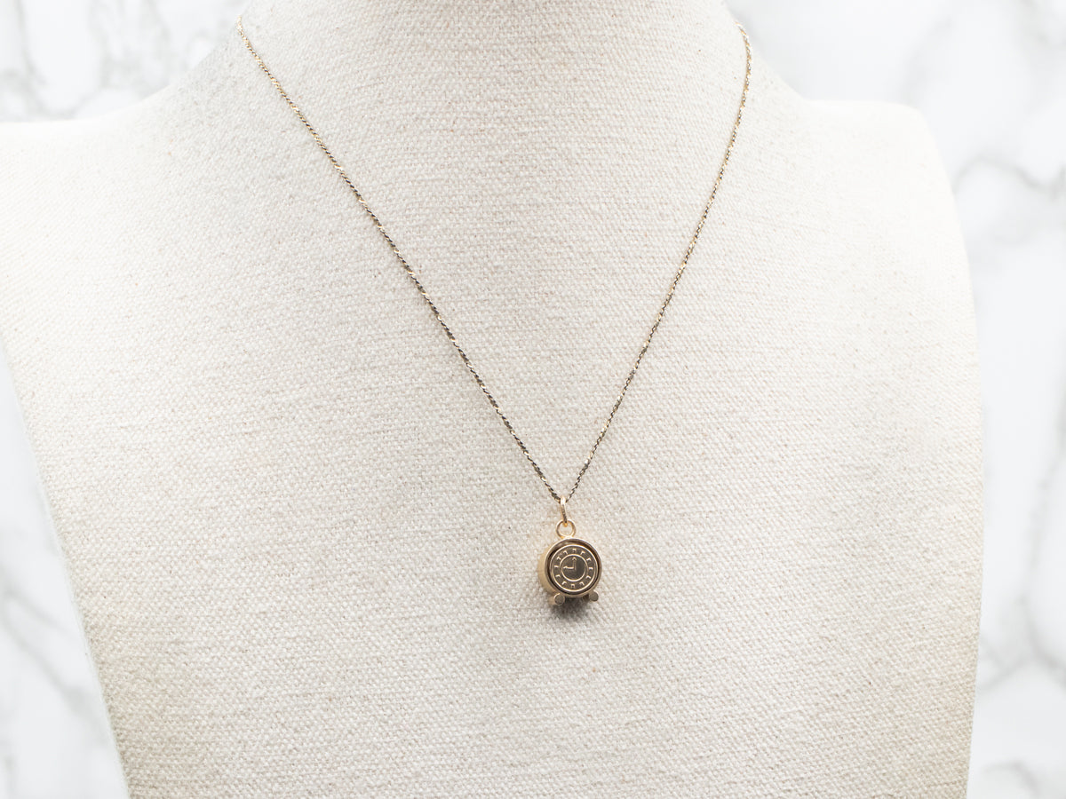 Vintage Gold Alarm Clock Charm