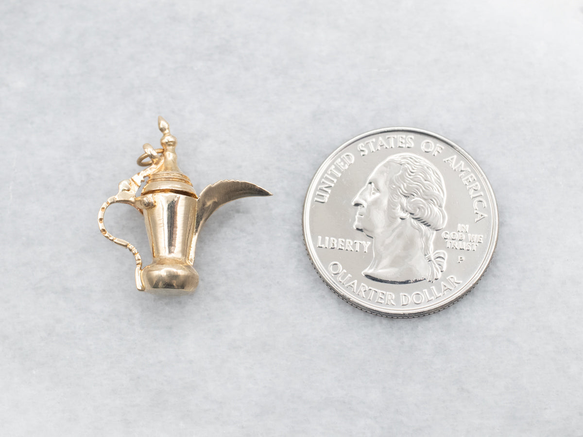 Vintage Gold Pitcher Charm