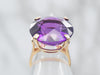 Yellow Gold Amethyst Solitaire Cocktail Ring