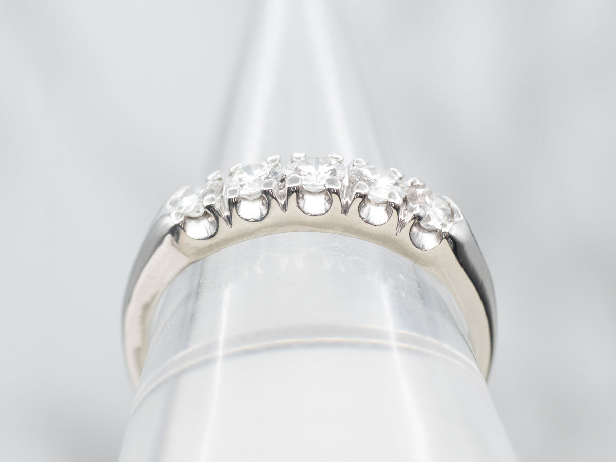 Platinum Five Stone Diamond Band