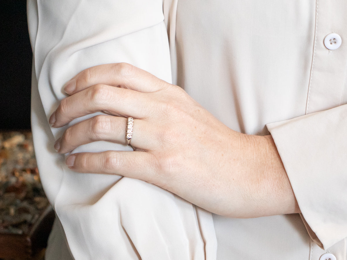 Platinum Five Stone Diamond Band