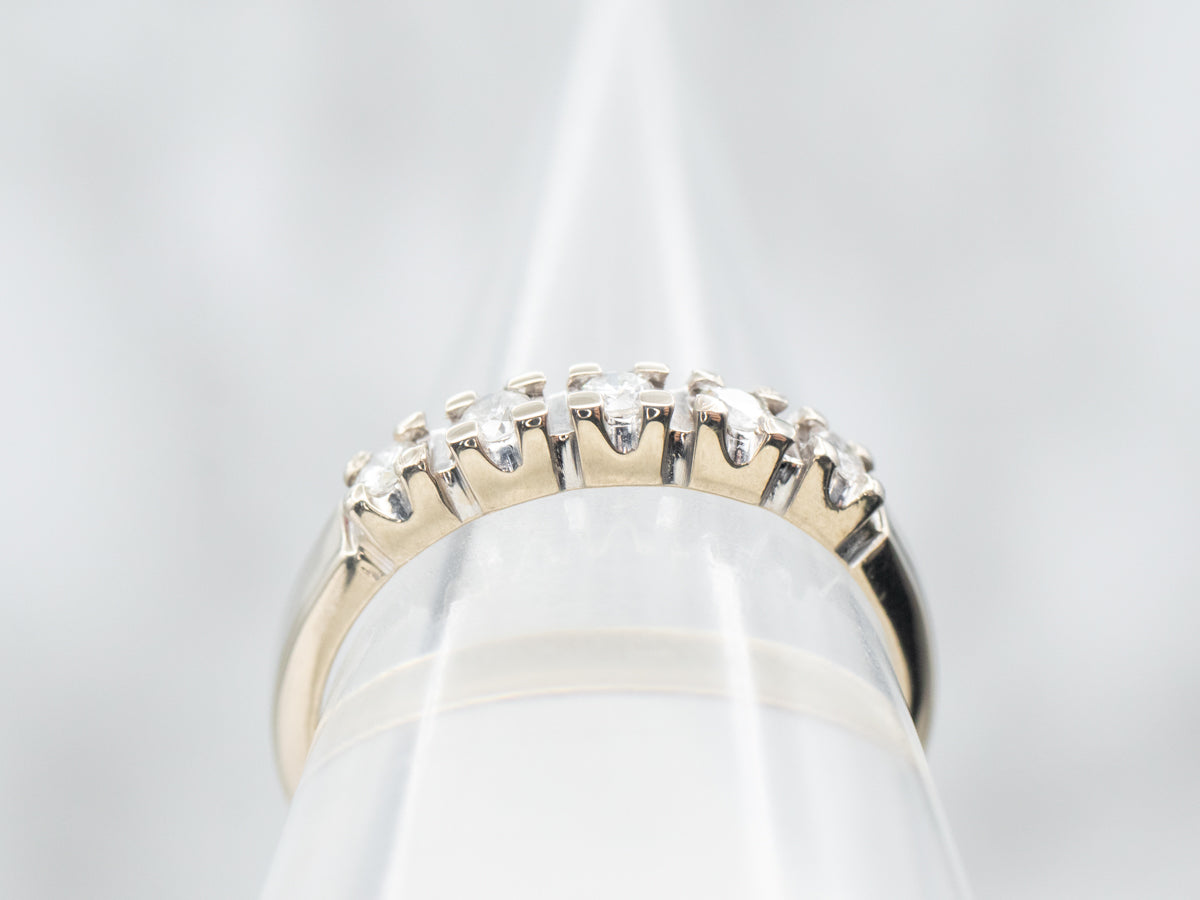 White Gold Five Stone Diamond Wedding Band