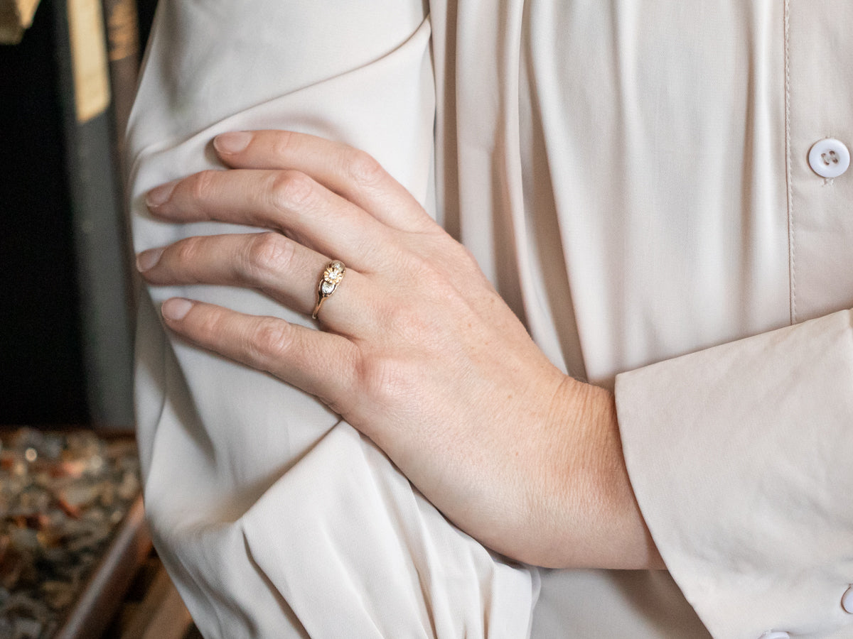 Retro Era Diamond Engagement Ring