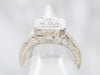 Sparkling Diamond Cluster Halo Engagement Ring
