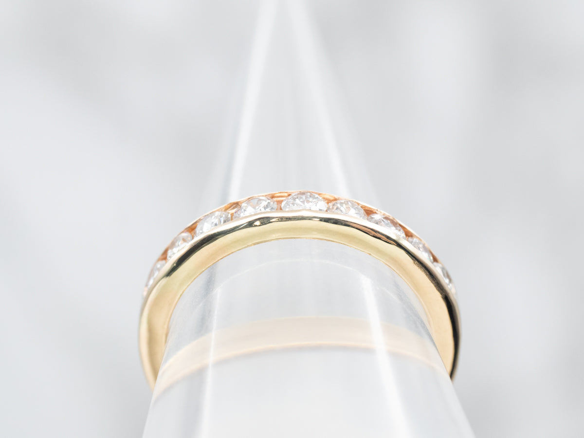 Yellow Gold Channel Set Diamond Wedding Band