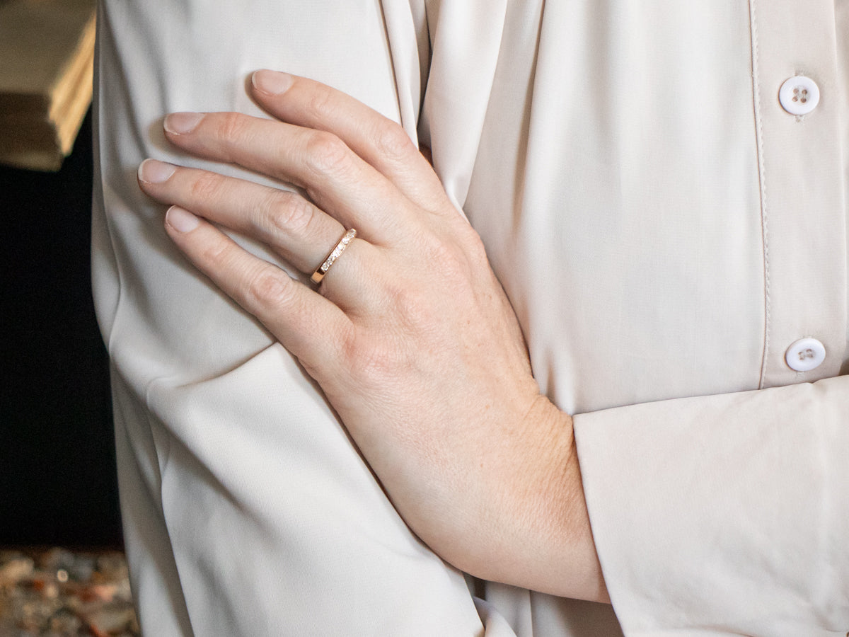 Yellow Gold Channel Set Diamond Wedding Band