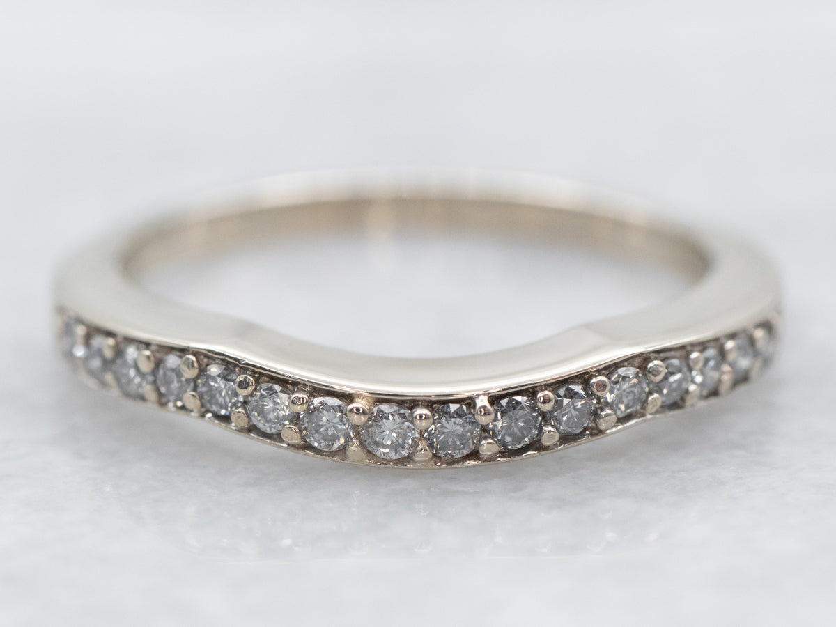 White Gold Pave Set Diamond Guard Band