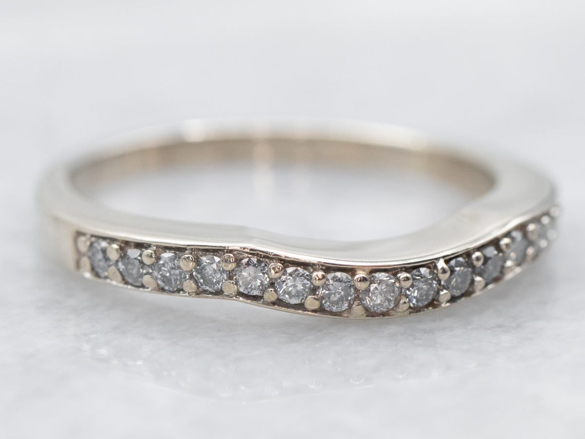White Gold Pave Set Diamond Guard Band