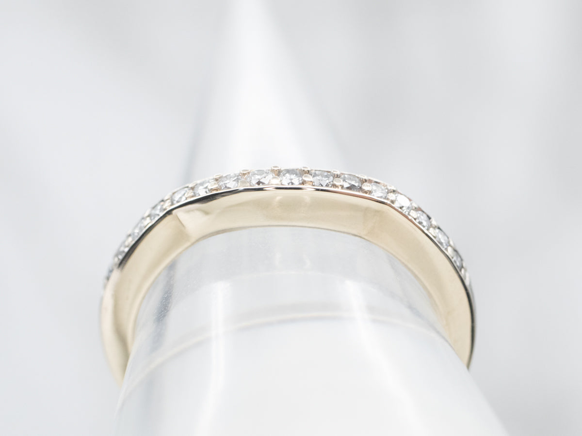 White Gold Pave Set Diamond Guard Band