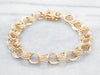 Yellow Gold Triple Hoop Link Bracelet with Box Clasp