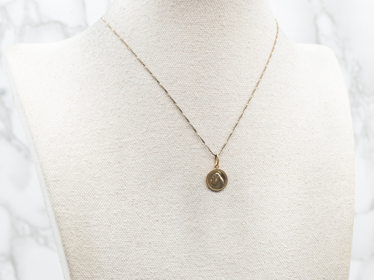 Yellow Gold Religious Disc Charm