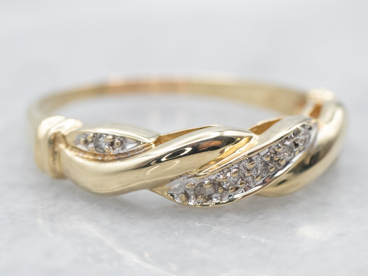 Yellow Gold Diamond Twist Band