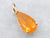 Yellow Gold Pear Cut Fire Opal Solitaire Pendant