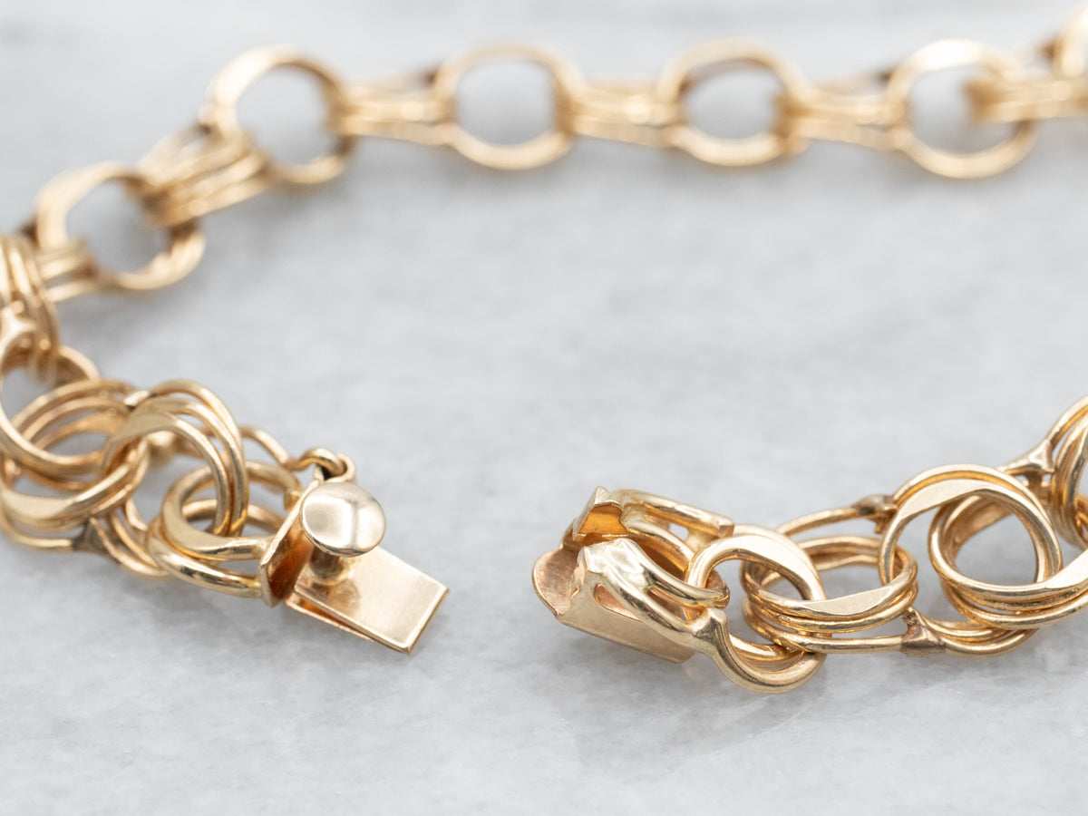 Triple Loop Chain Linkl Bracelet with Box Clasp