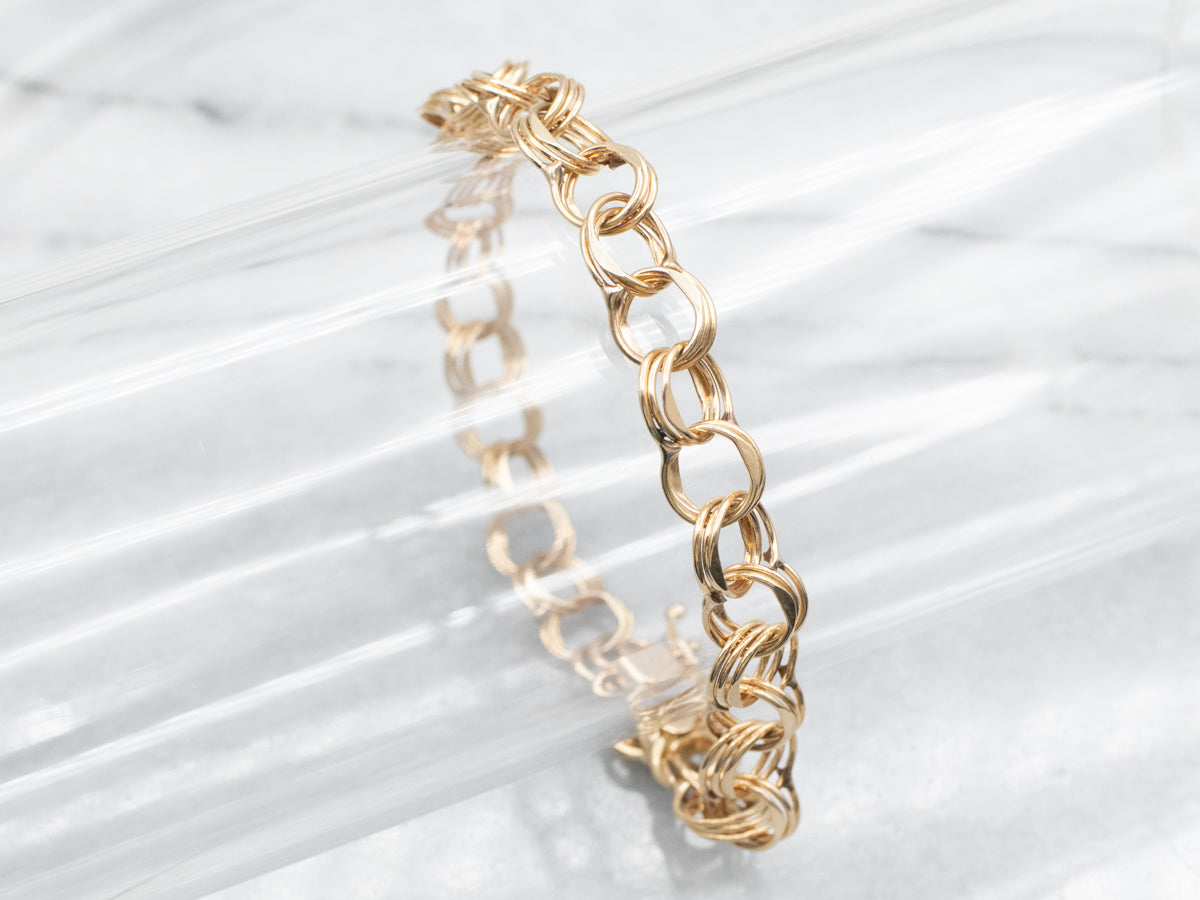 Triple Loop Chain Linkl Bracelet with Box Clasp