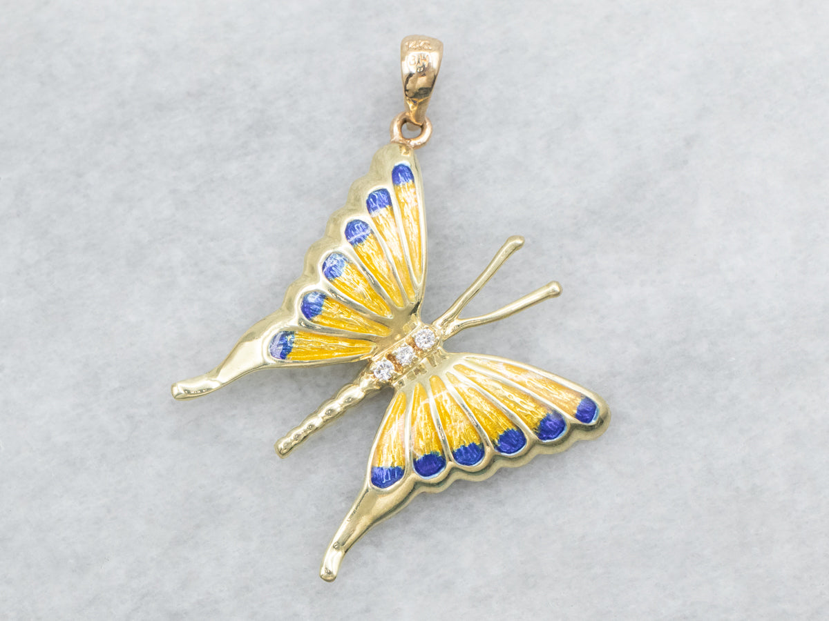 Colgante Mariposa de Oro y Esmalte