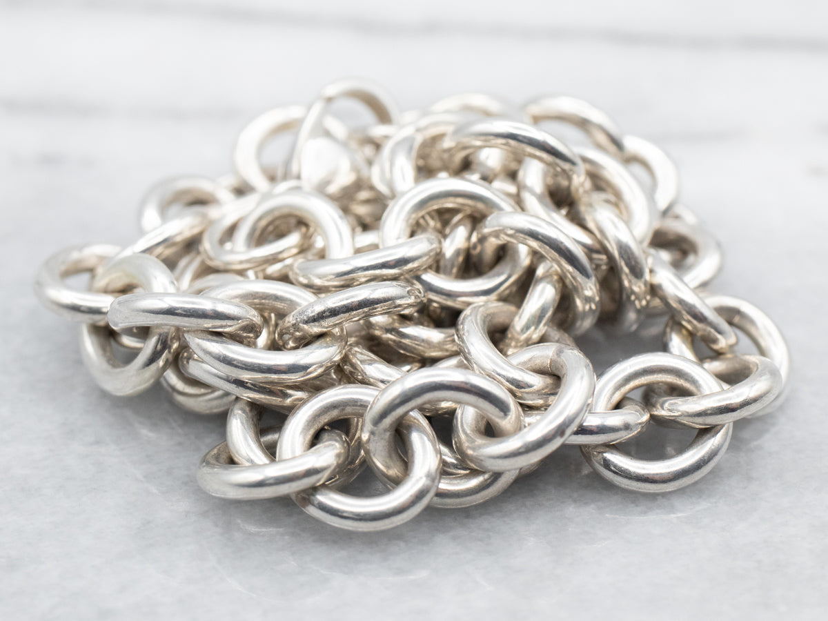 Sterling Silver Heavy Oval Link Chain with Lobster Clasp