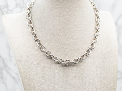 Sterling Silver Heavy Oval Link Chain with Lobster Clasp