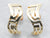 Yellow Gold Abstract Greek Key Stud Earrings