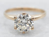 Yellow Gold European Cut Diamond Solitaire Engagement Ring