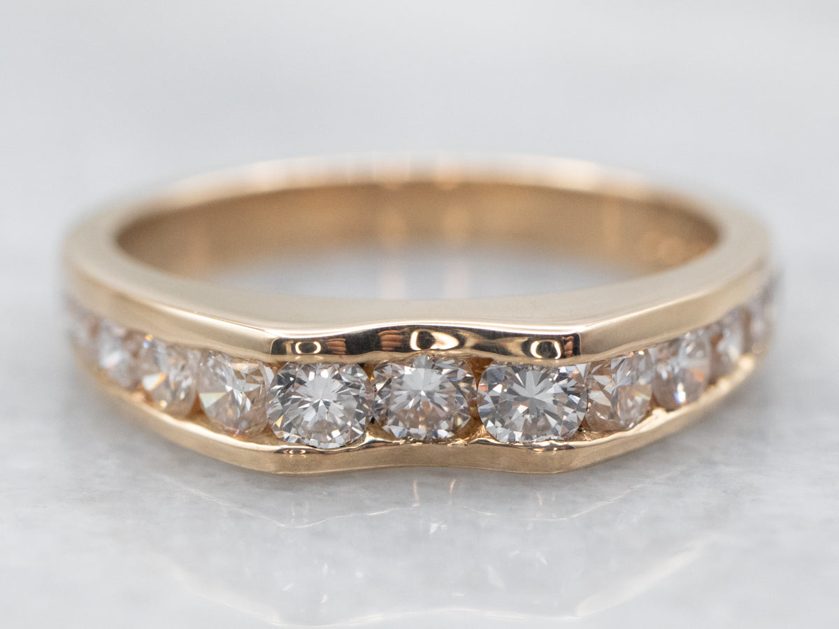 Yellow Gold Channel Set Diamond Wedding Band