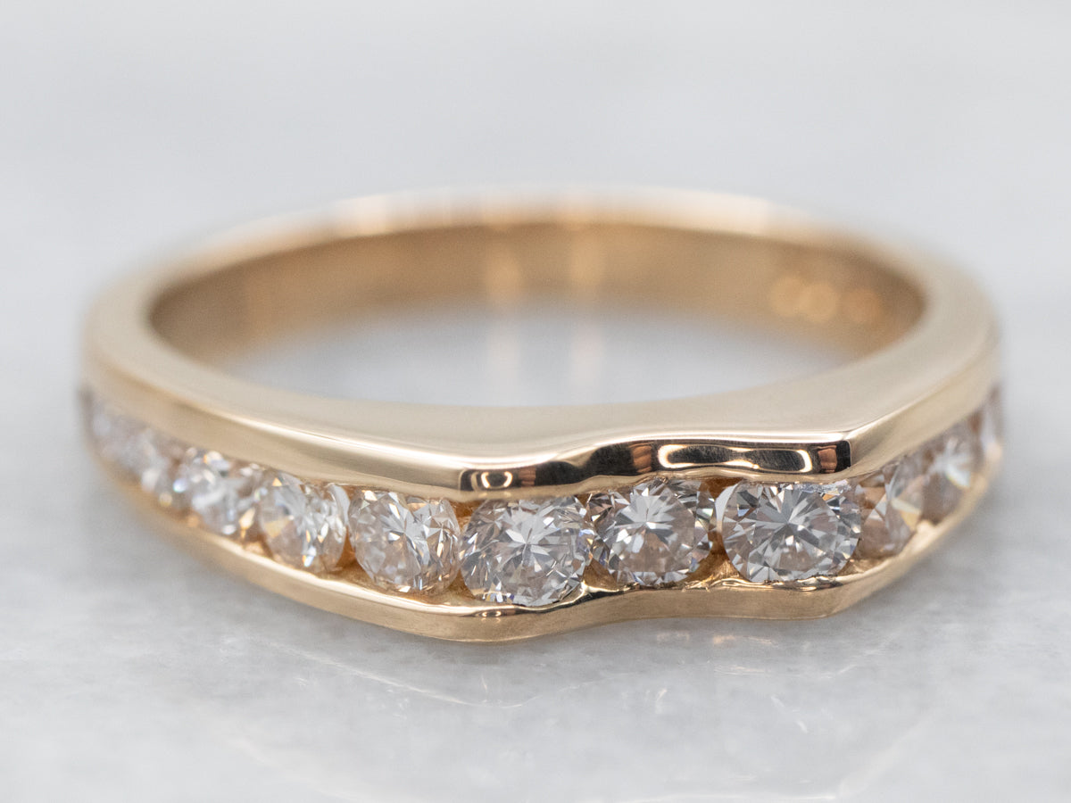Yellow Gold Channel Set Diamond Wedding Band