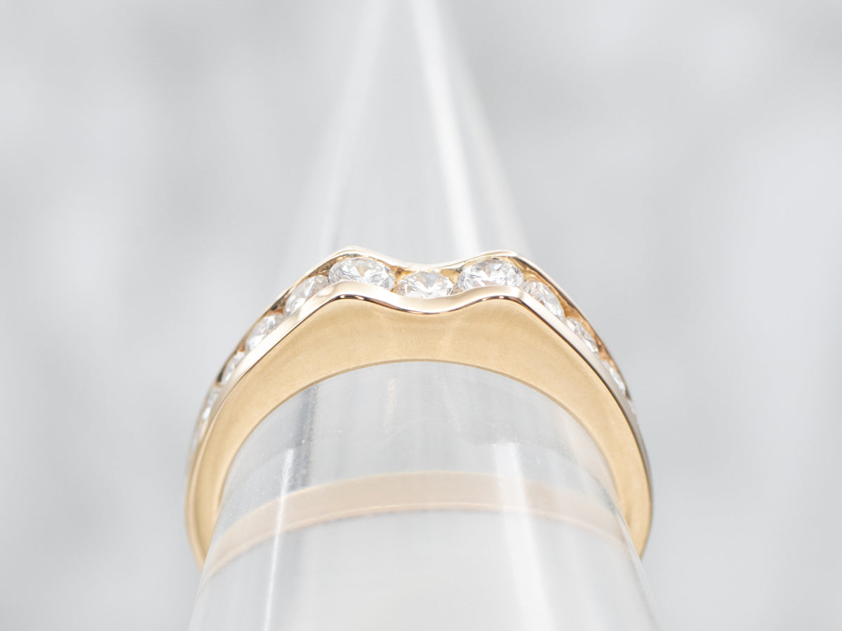 Yellow Gold Channel Set Diamond Wedding Band