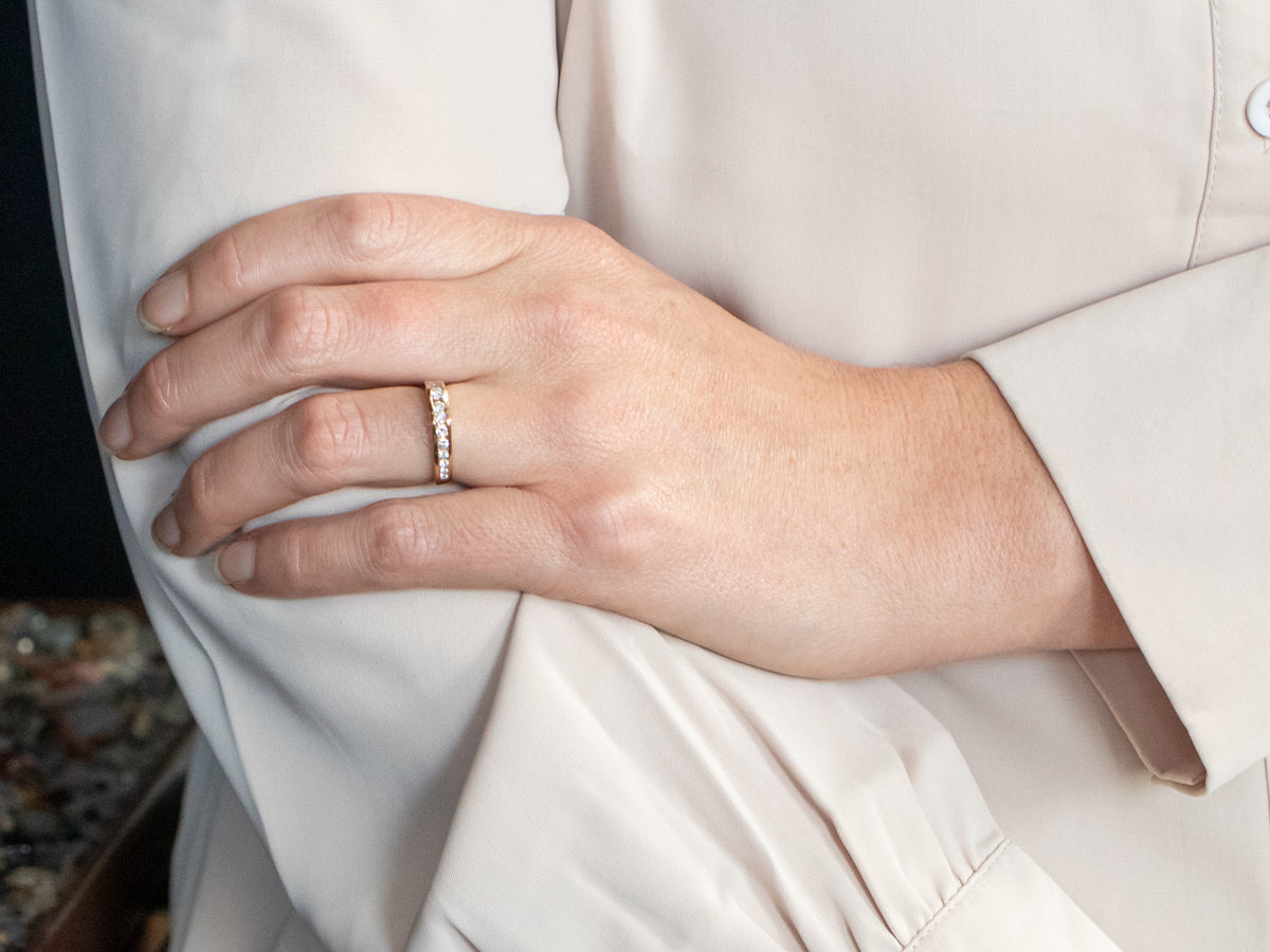 Yellow Gold Channel Set Diamond Wedding Band