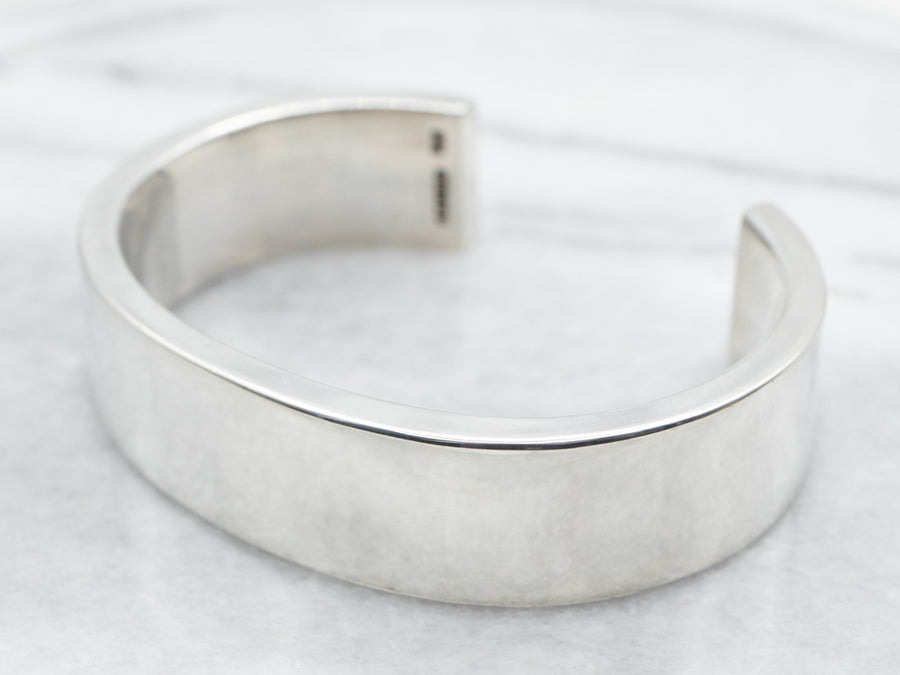 Sterling Silver Squared Plain Cuff Bracelet