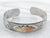 Sterling Silver, Rose Gold, and Green Gold Black Hills Cuff Bracelet with Leaf Details