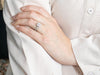 White Gold Diamond Split Shank Engagement Ring with Diamond Halo and Diamond Shoulders