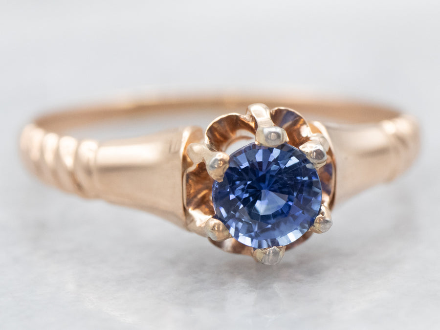 Rose Gold Sapphire Solitaire Engagement Ring