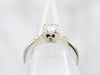 White Gold European Cut Diamond Engagement Ring with Diamond Accents
