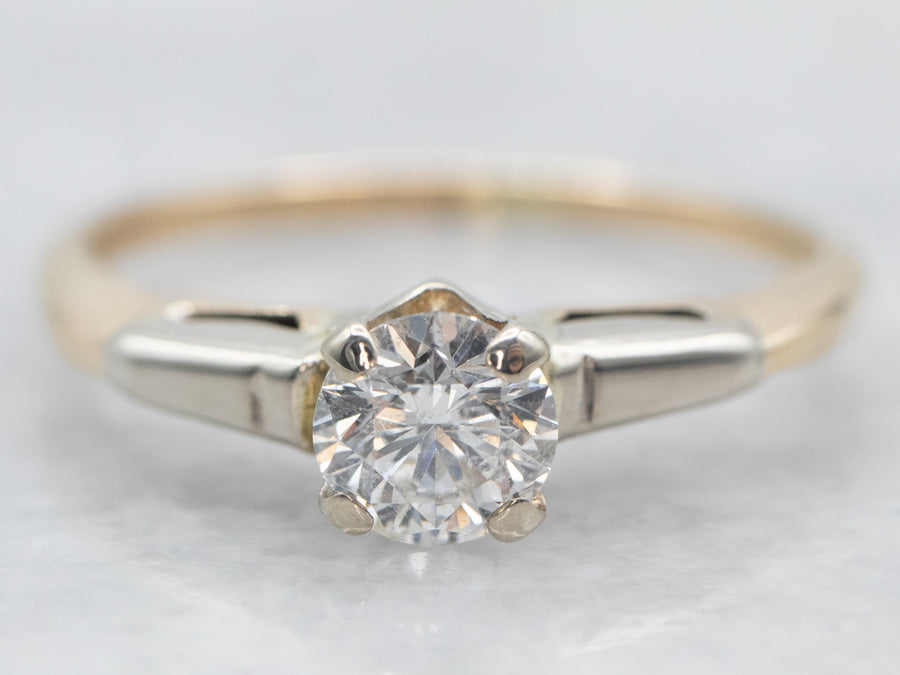 Retro Era Diamond Solitaire Engagement Ring