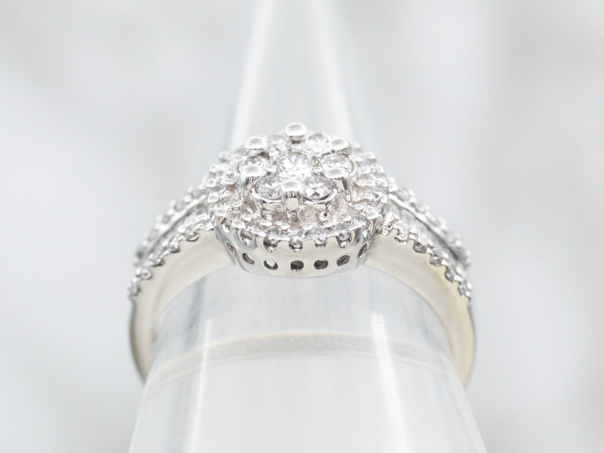 Stunning Diamond Cluster Engagement Ring