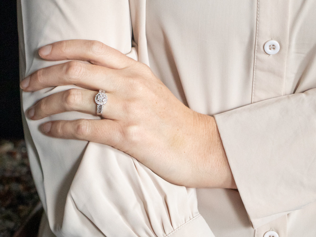 Stunning Diamond Cluster Engagement Ring