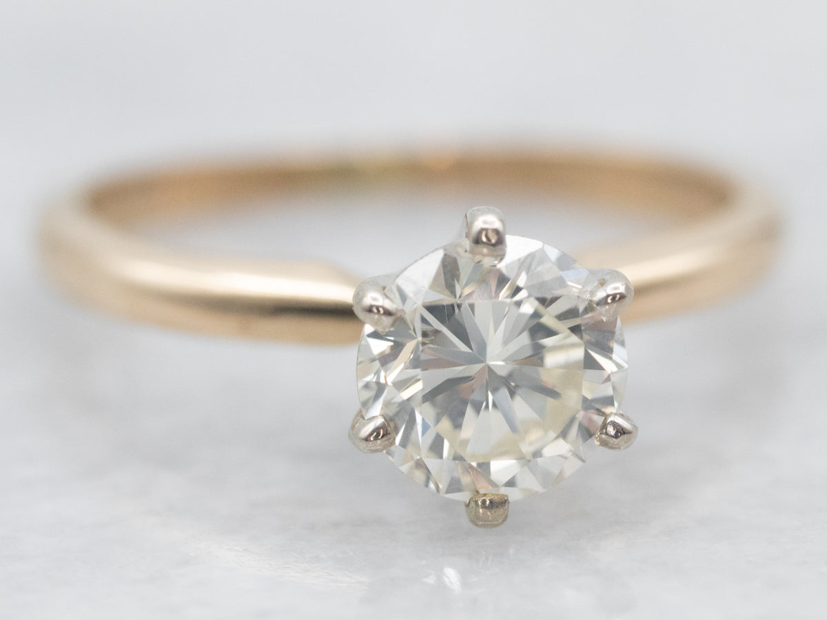 Anillo de compromiso con solitario de diamantes vintage