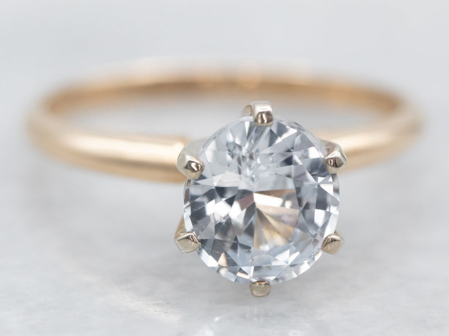 Light Blue Sapphire Solitaire Engagement Ring