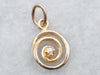 Yellow Gold Spiral Pendant with Diamond Accent