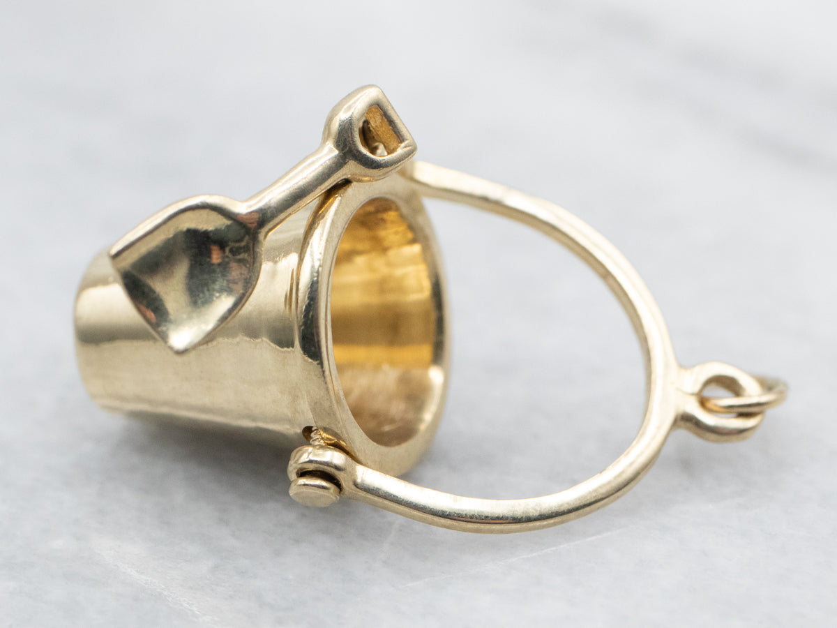 Yellow Gold Bucket and Shovel Charm