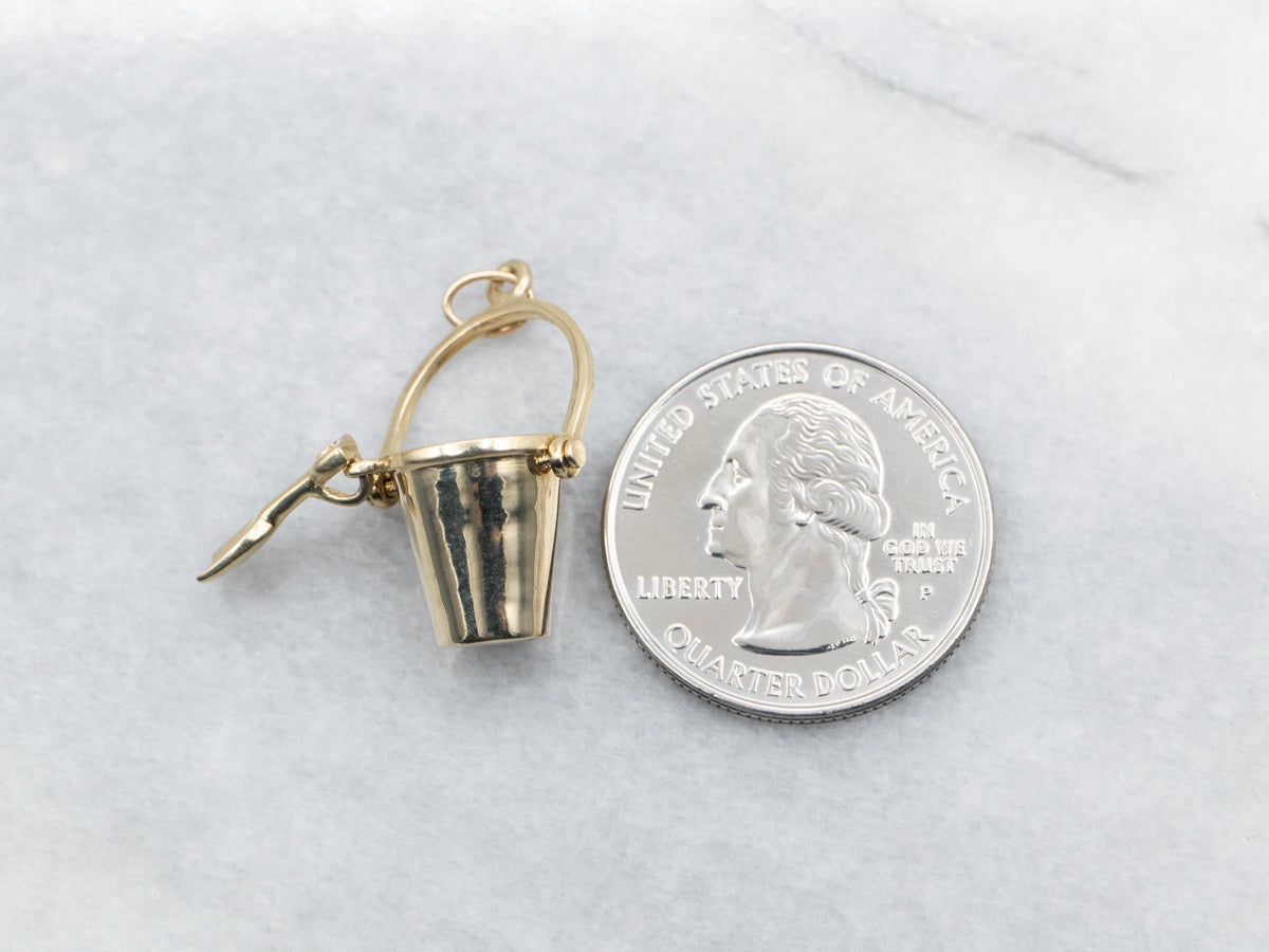 Yellow Gold Bucket and Shovel Charm