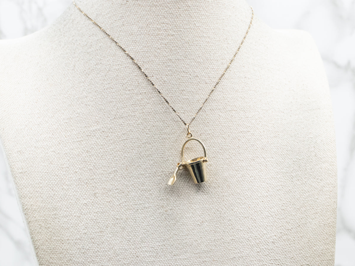 Yellow Gold Bucket and Shovel Charm