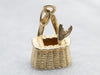 Yellow Gold Basket with Fish Tail Charm